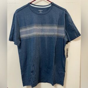 Flag & Anthem Madeflex Mens Blue Short Sleeve Striped T-Shirt Medium Stretchable